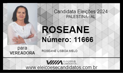 Candidato ROSEANE 2024 - PALESTINA - Eleições