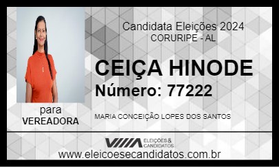 Candidato CEIÇA HINODE 2024 - CORURIPE - Eleições