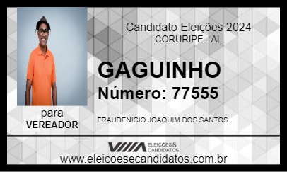 Candidato GAGUINHO 2024 - CORURIPE - Eleições