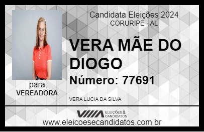 Candidato VERA MÃE DO DIOGO 2024 - CORURIPE - Eleições