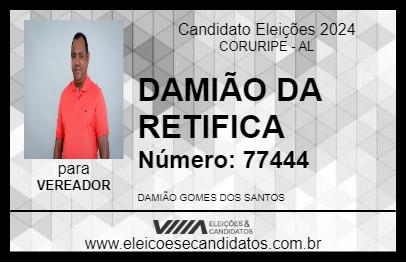 Candidato DAMIÃO DA RETIFICA 2024 - CORURIPE - Eleições