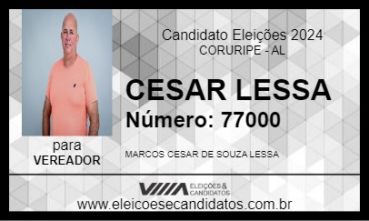 Candidato CESAR LESSA 2024 - CORURIPE - Eleições