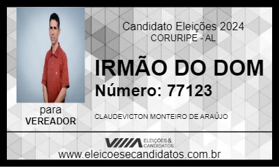 Candidato IRMÃO DO DOM 2024 - CORURIPE - Eleições