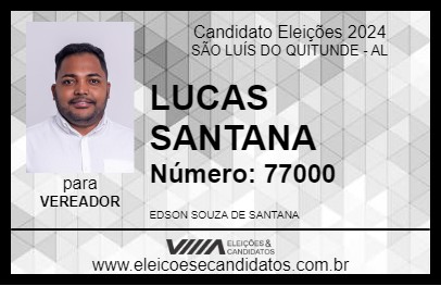 Candidato LUCAS SANTANA 2024 - SÃO LUÍS DO QUITUNDE - Eleições