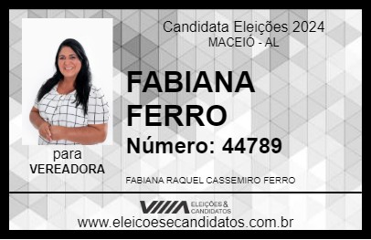 Candidato FABIANA FERRO 2024 - MACEIÓ - Eleições