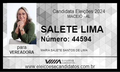 Candidato SALETE LIMA 2024 - MACEIÓ - Eleições