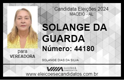 Candidato SOLANGE DA GUARDA 2024 - MACEIÓ - Eleições