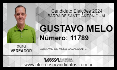 Candidato GUSTAVO MELO 2024 - BARRA DE SANTO ANTÔNIO - Eleições