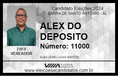 Candidato ALEX DO DEPOSITO 2024 - BARRA DE SANTO ANTÔNIO - Eleições