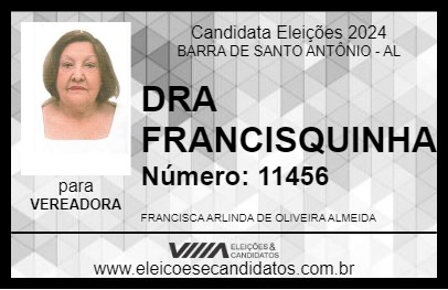 Candidato DRA FRANCISQUINHA 2024 - BARRA DE SANTO ANTÔNIO - Eleições