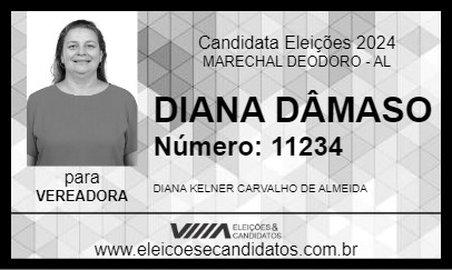 Candidato DIANA DÂMASO 2024 - MARECHAL DEODORO - Eleições