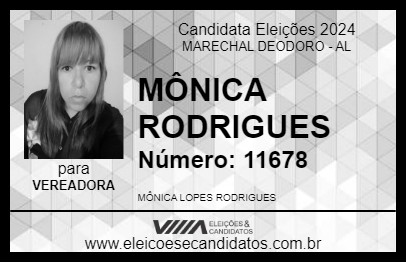 Candidato MÔNICA RODRIGUES 2024 - MARECHAL DEODORO - Eleições