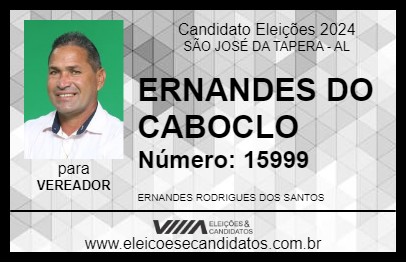 Candidato ERNANDES DO CABOCLO 2024 - SÃO JOSÉ DA TAPERA - Eleições