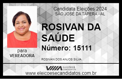 Candidato ROSIVAN DA SAÚDE 2024 - SÃO JOSÉ DA TAPERA - Eleições