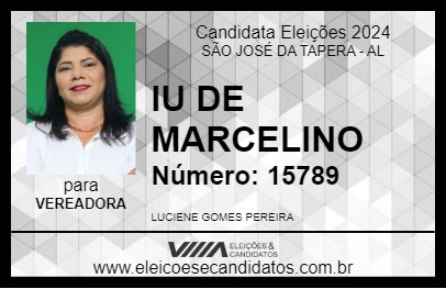 Candidato IU DE MARCELINO 2024 - SÃO JOSÉ DA TAPERA - Eleições