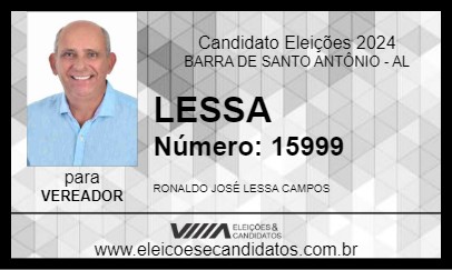 Candidato LESSA 2024 - BARRA DE SANTO ANTÔNIO - Eleições