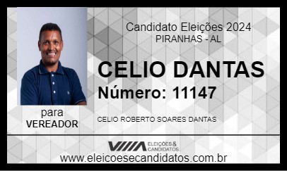 Candidato CELIO DANTAS 2024 - PIRANHAS - Eleições