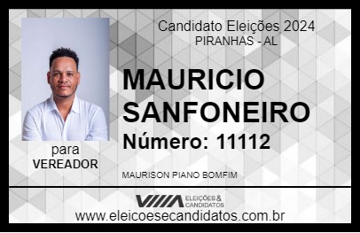 Candidato MAURICIO SANFONEIRO 2024 - PIRANHAS - Eleições