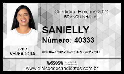 Candidato SANIELLY 2024 - BRANQUINHA - Eleições