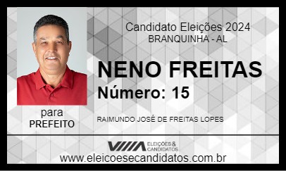 Candidato NENO FREITAS 2024 - BRANQUINHA - Eleições