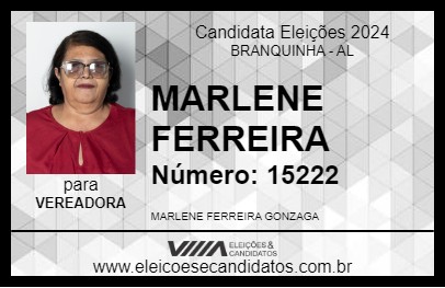 Candidato MARLENE FERREIRA 2024 - BRANQUINHA - Eleições