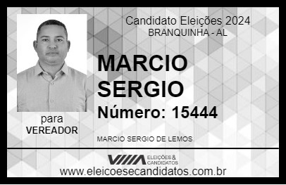 Candidato MARCIO SERGIO 2024 - BRANQUINHA - Eleições