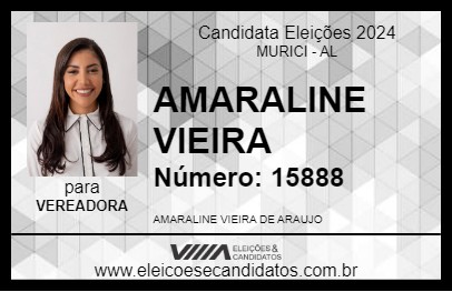 Candidato AMARALINE VIEIRA 2024 - MURICI - Eleições