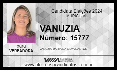 Candidato VANUZIA 2024 - MURICI - Eleições