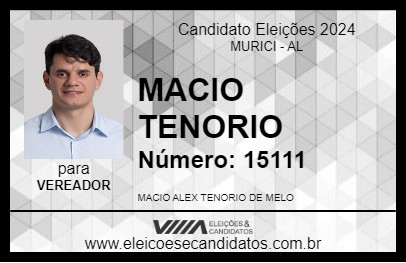 Candidato MACIO TENORIO 2024 - MURICI - Eleições