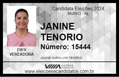 Candidato JANINE TENORIO 2024 - MURICI - Eleições