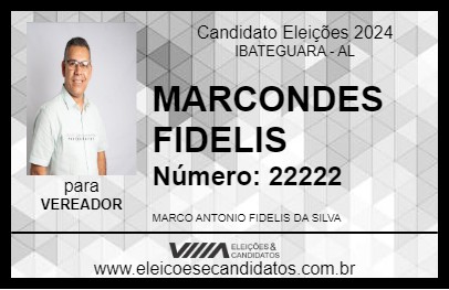 Candidato MARCONDES FIDELIS 2024 - IBATEGUARA - Eleições