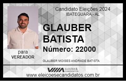 Candidato GLAUBER BATISTA 2024 - IBATEGUARA - Eleições