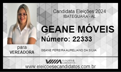 Candidato GEANE MÓVEIS 2024 - IBATEGUARA - Eleições