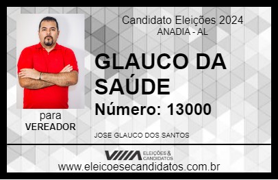 Candidato GLAUCO DA SAÚDE 2024 - ANADIA - Eleições