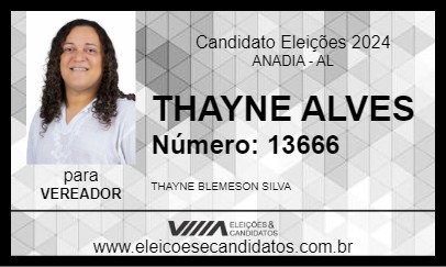 Candidato THAYNE ALVES 2024 - ANADIA - Eleições