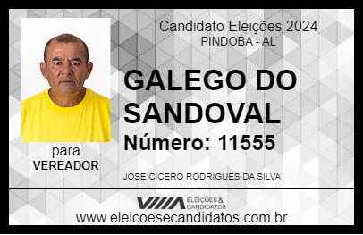 Candidato GALEGO DO SANDOVAL 2024 - PINDOBA - Eleições