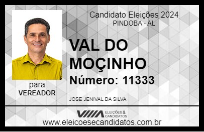 Candidato VAL DO MOÇINHO 2024 - PINDOBA - Eleições