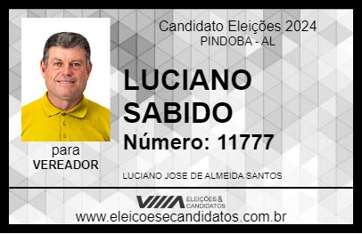 Candidato LUCIANO SABIDO 2024 - PINDOBA - Eleições