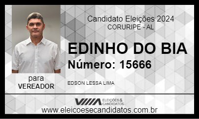 Candidato EDINHO DO BIA 2024 - CORURIPE - Eleições