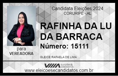 Candidato RAFINHA DA LU DA BARRACA 2024 - CORURIPE - Eleições