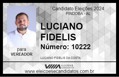 Candidato LUCIANO FIDELIS 2024 - PINDOBA - Eleições