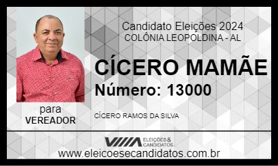 Candidato CÍCERO MAMÃE 2024 - COLÔNIA LEOPOLDINA - Eleições