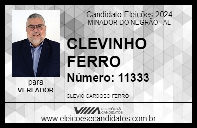 Candidato CLEVINHO FERRO 2024 - MINADOR DO NEGRÃO - Eleições