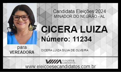 Candidato CICERA LUIZA 2024 - MINADOR DO NEGRÃO - Eleições