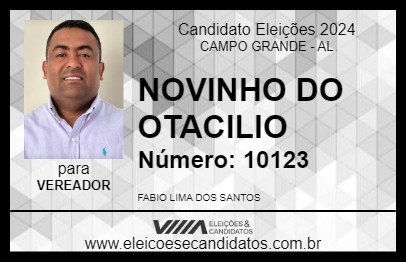 Candidato NOVINHO DO OTACILIO 2024 - CAMPO GRANDE - Eleições