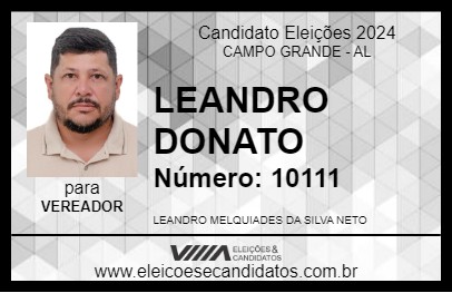 Candidato LEANDRO DONATO 2024 - CAMPO GRANDE - Eleições