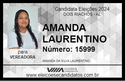 Candidato AMANDA LAURENTINO 2024 - DOIS RIACHOS - Eleições