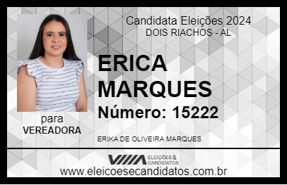 Candidato ERICA MARQUES 2024 - DOIS RIACHOS - Eleições