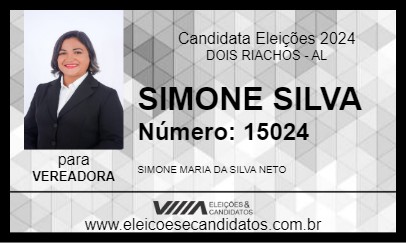 Candidato SIMONE SILVA 2024 - DOIS RIACHOS - Eleições