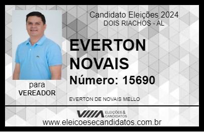 Candidato EVERTON NOVAIS 2024 - DOIS RIACHOS - Eleições